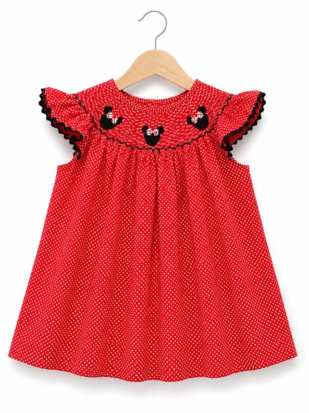 Red Polka Dot Smocked Toddler set Minie Mouse